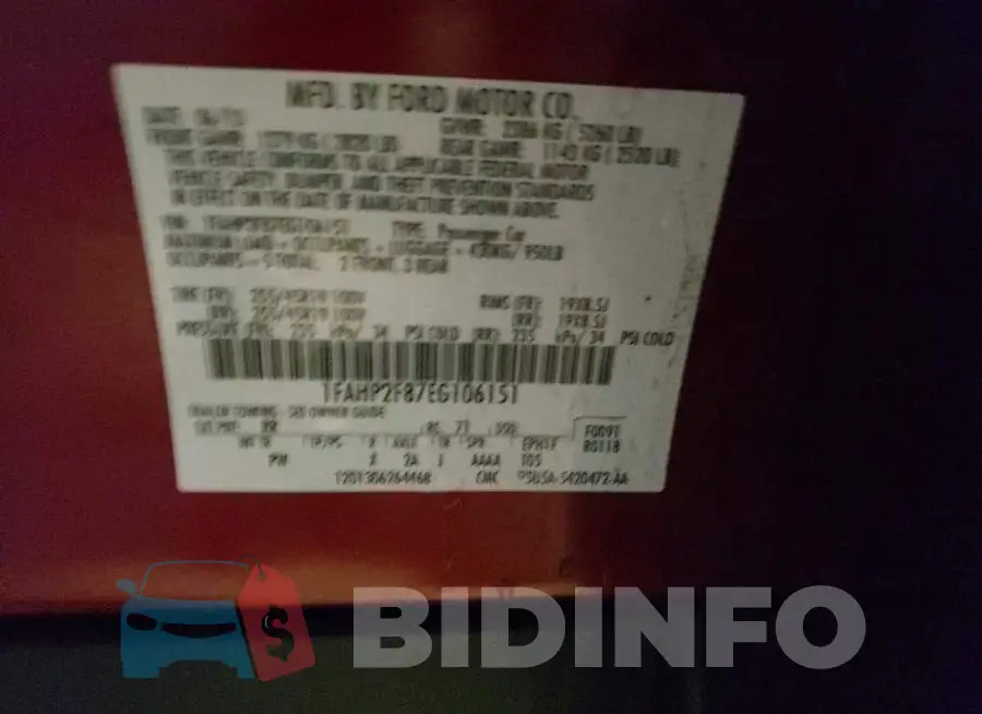 1FAHP2F87EG106151 Photo# 12