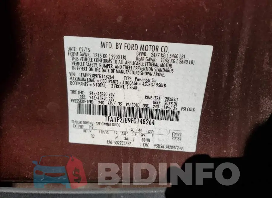 1FAHP2J89FG148264 Photo# 12