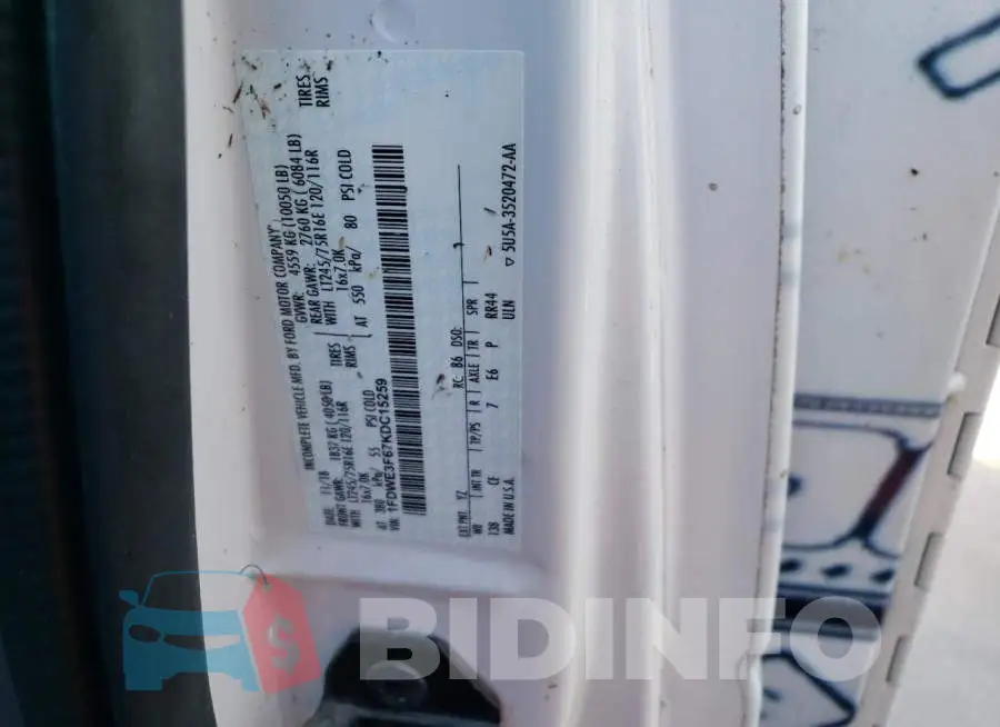 1FDWE3F67KDC15259 Photo# 10