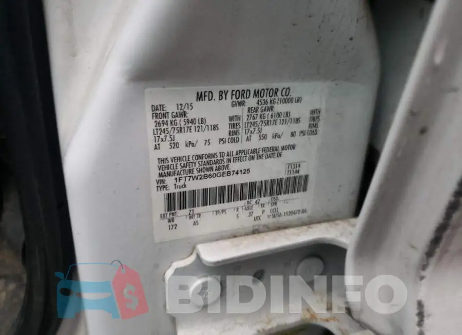 1FT7W2B60GEB74125 Photo# 12