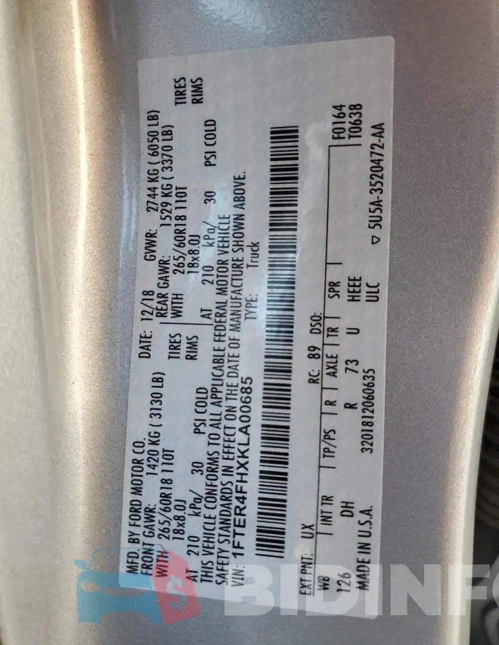 1FTER4FHXKLA00685 Photo# 12