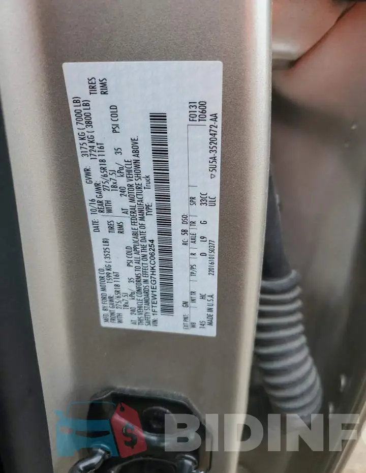1FTEW1EG7HKC06254 Photo# 10