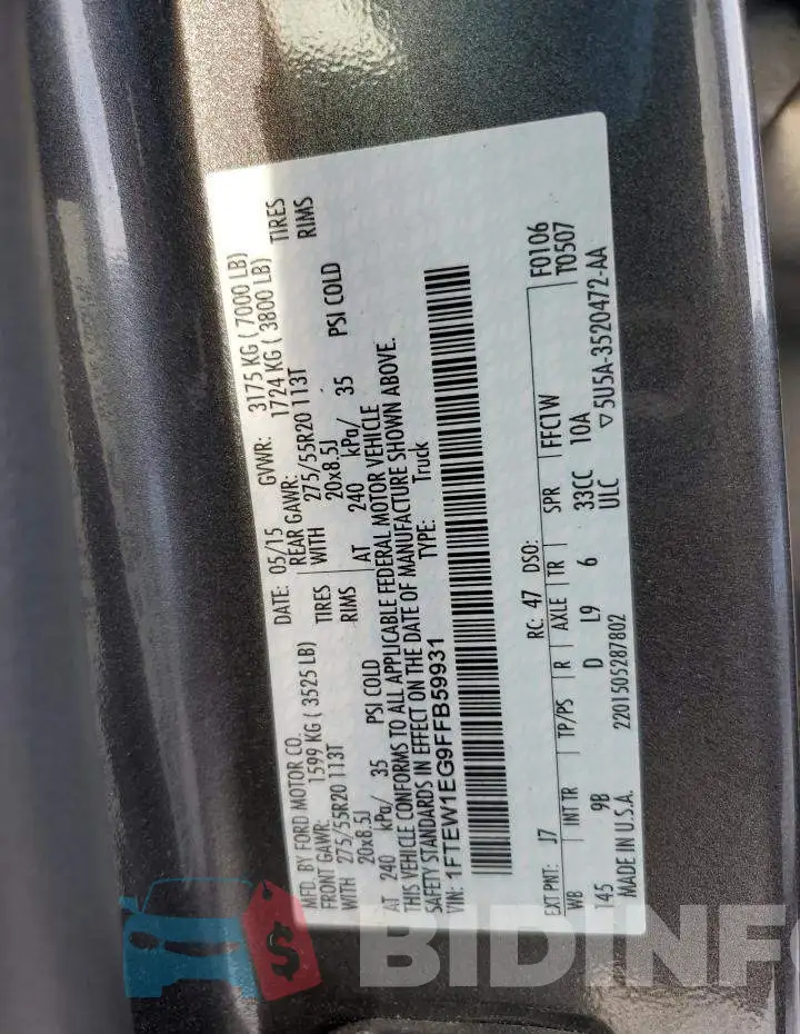 1FTEW1EG9FFB59931 Photo# 12