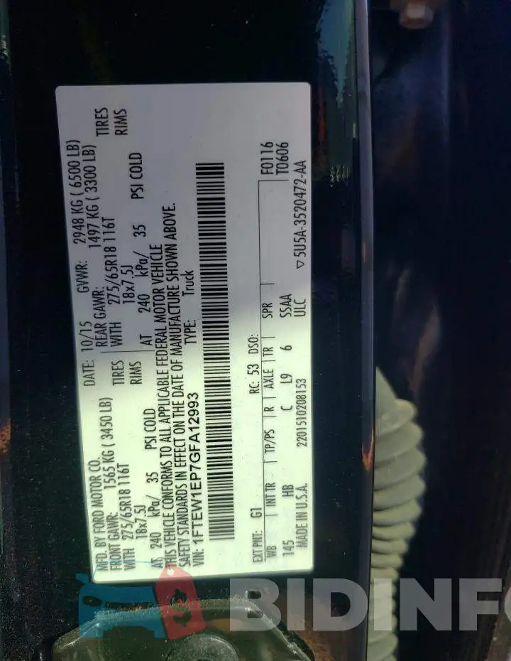 1FTEW1EP7GFA12993 Photo# 10