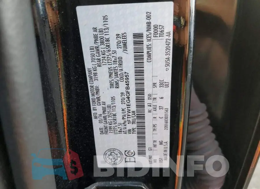 1FTFW1EG4GFB45957 Photo# 12