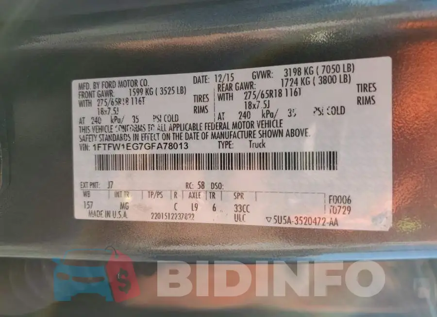 1FTFW1EG7GFA78013 Photo# 13