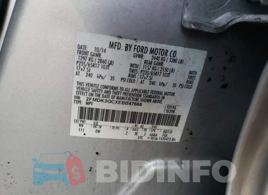 2FMDK3GCXEBB47666 Photo# 10