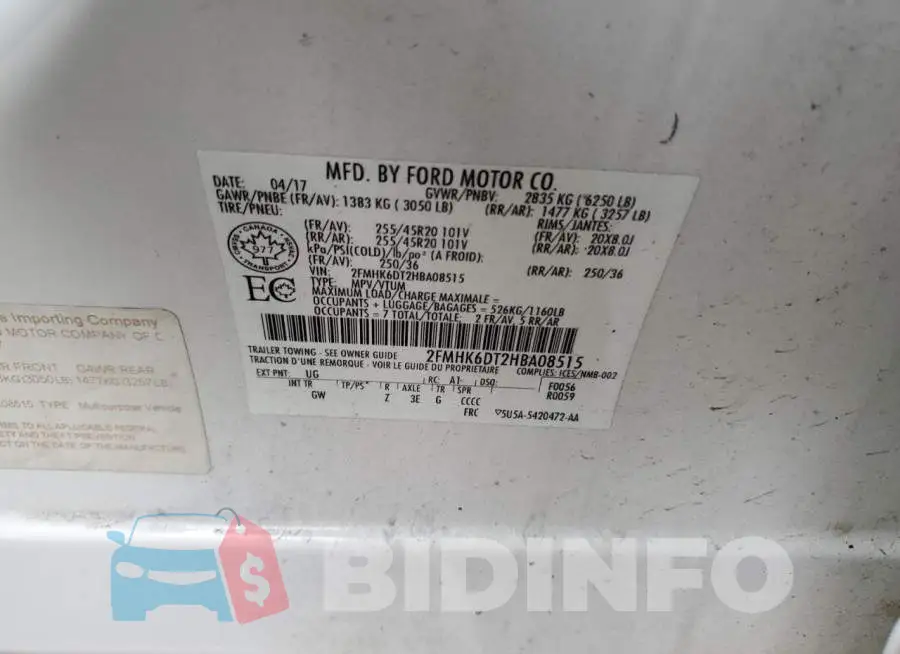 2FMHK6DT2HBA08515 Photo# 10