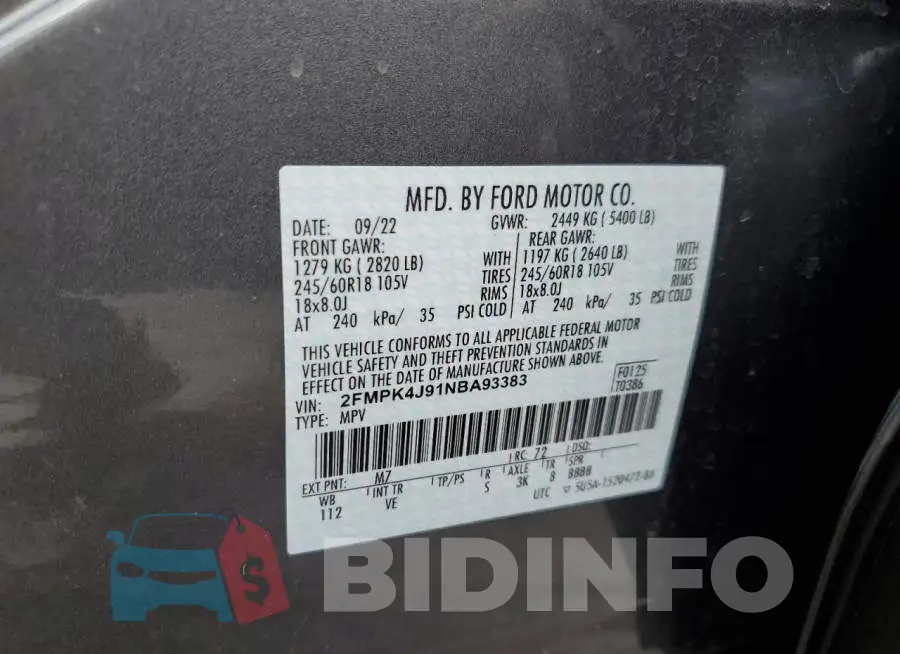 2FMPK4J91NBA93383 Photo# 13