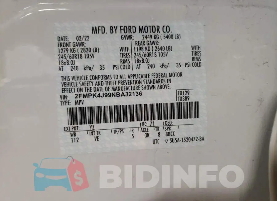 2FMPK4J99NBA32136 Photo# 14