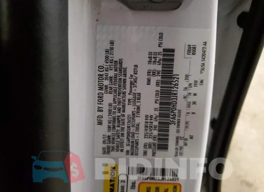 3FA6P0HD3JR126521 Photo# 12
