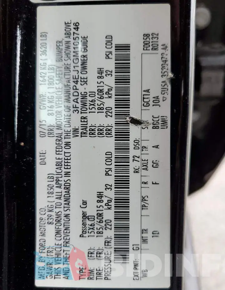 3FADP4EJ1GM105746 Photo# 13