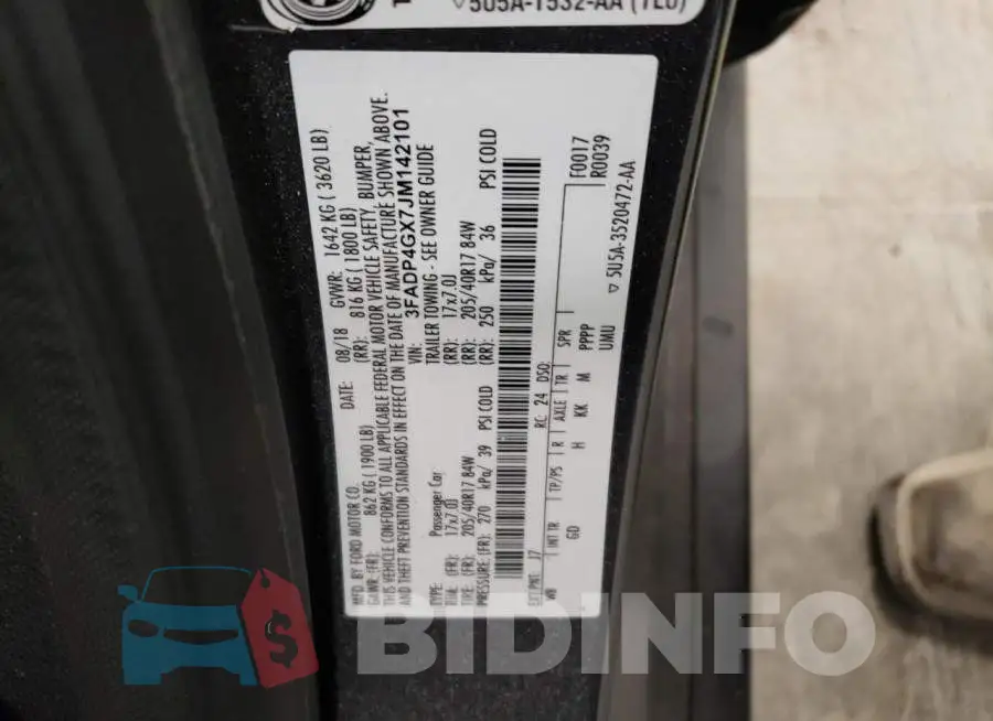 3FADP4GX7JM142101 Photo# 12