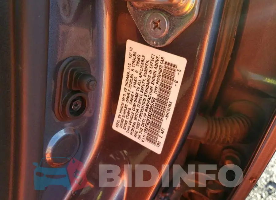 19XFB2F58EE005769 Photo# 12