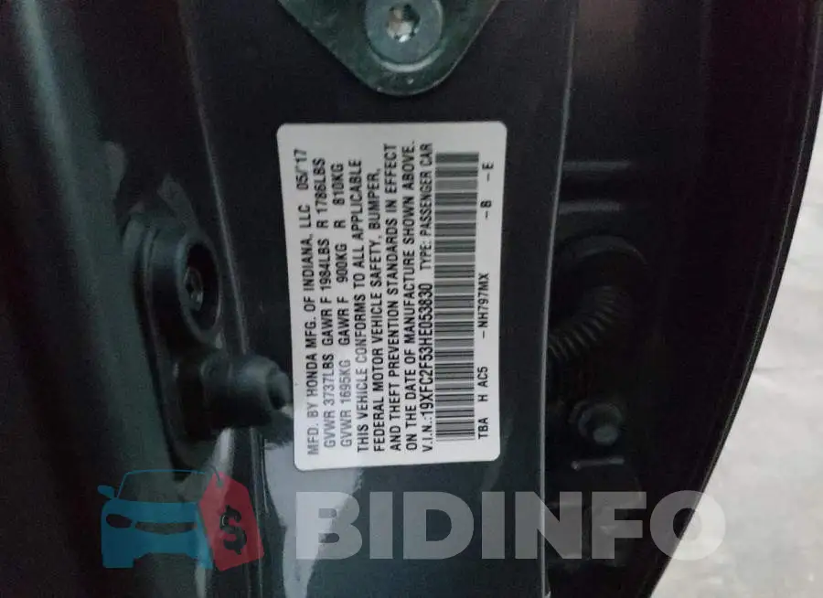 19XFC2F53HE053830 Photo# 12