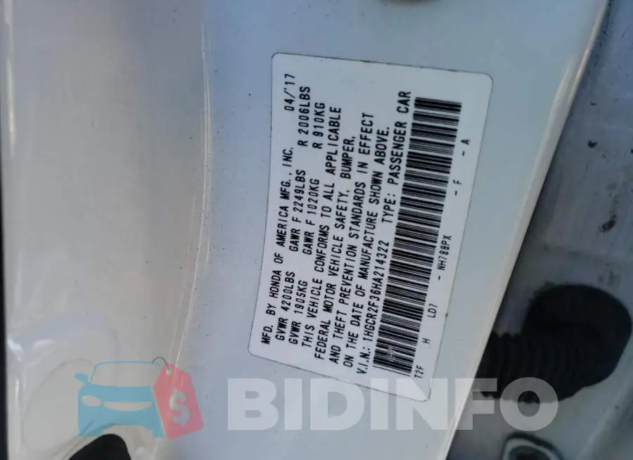 1HGCR2F36HA214322 Photo# 12