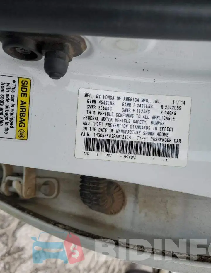 1HGCR3F83FA012164 Photo# 12