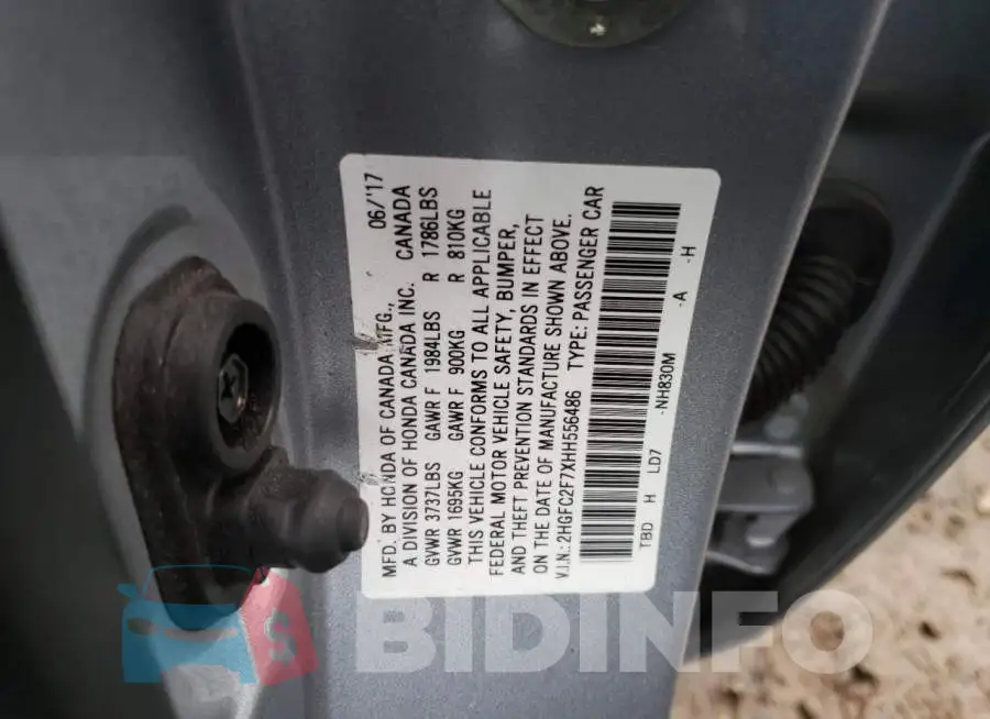 2HGFC2F7XHH556486 Photo# 12