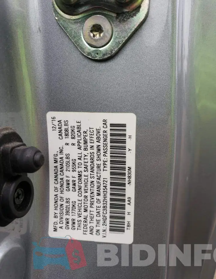 2HGFC3B32HH354721 Photo# 10