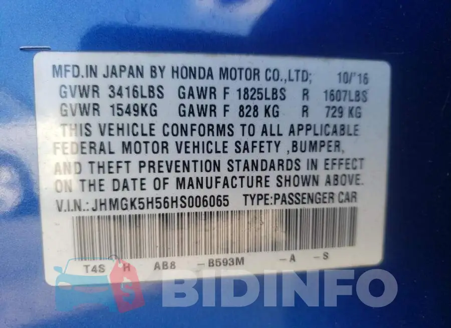 JHMGK5H56HS006065 Photo# 12