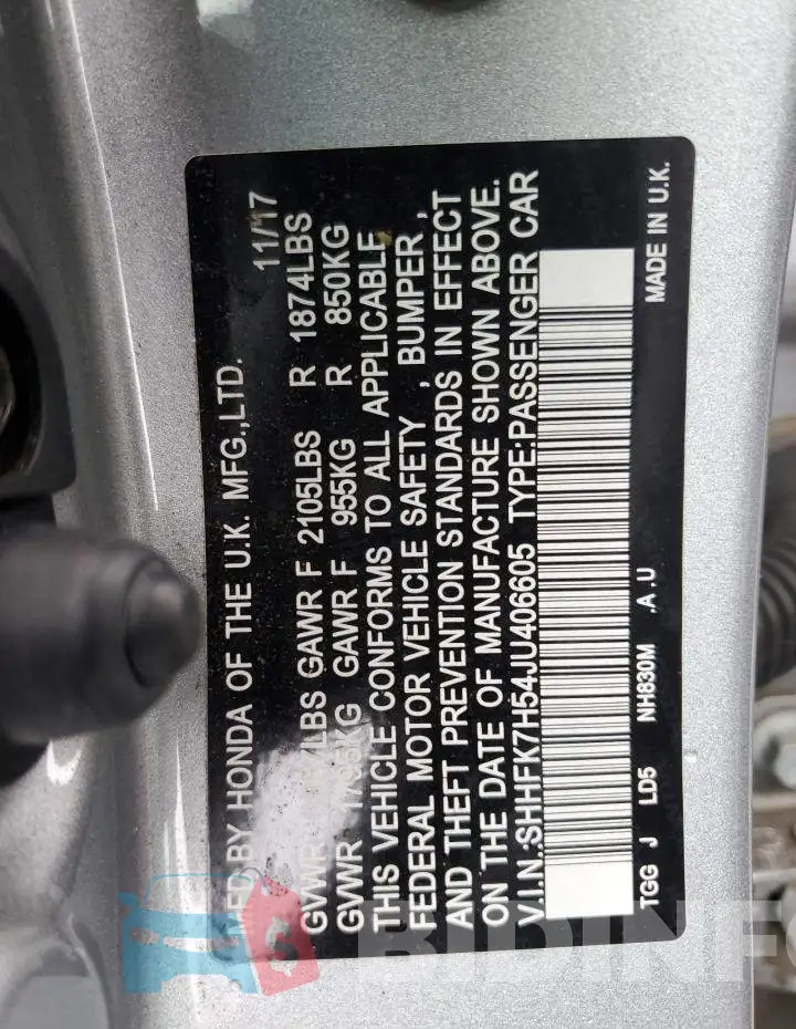 SHHFK7H54JU406605 Photo# 13