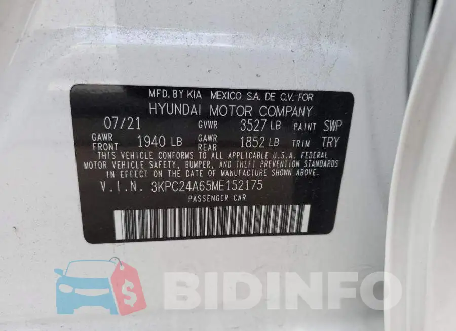 3KPC24A65ME152175 Photo# 13