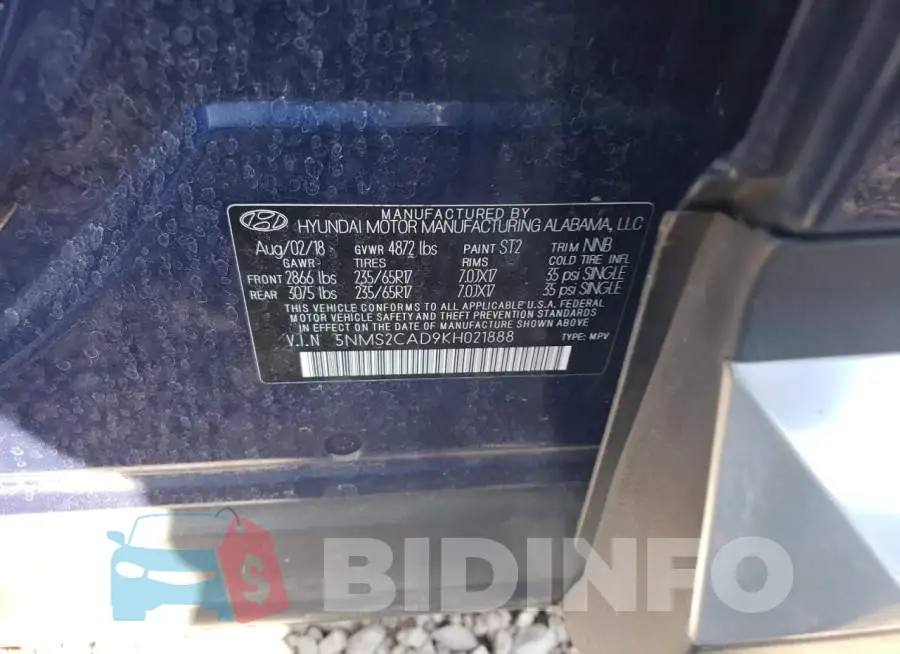 5NMS2CAD9KH021888 Photo# 10