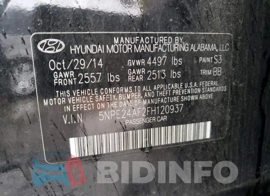 5NPE24AF2FH120937 Photo# 12