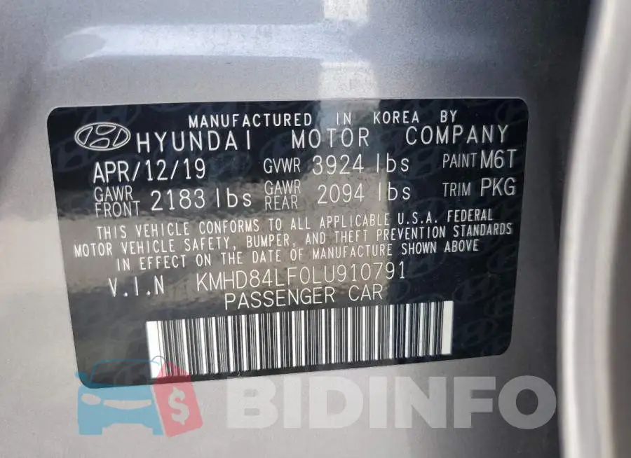 KMHD84LF0LU910791 Photo# 12