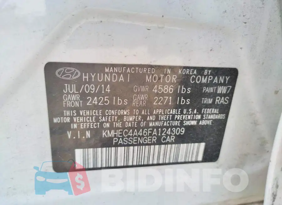 KMHEC4A46FA124309 Photo# 10