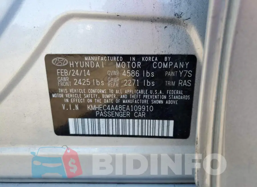 KMHEC4A48EA109910 Photo# 10