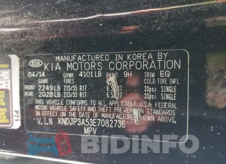 KNDJP3A53E7082736 Photo# 10