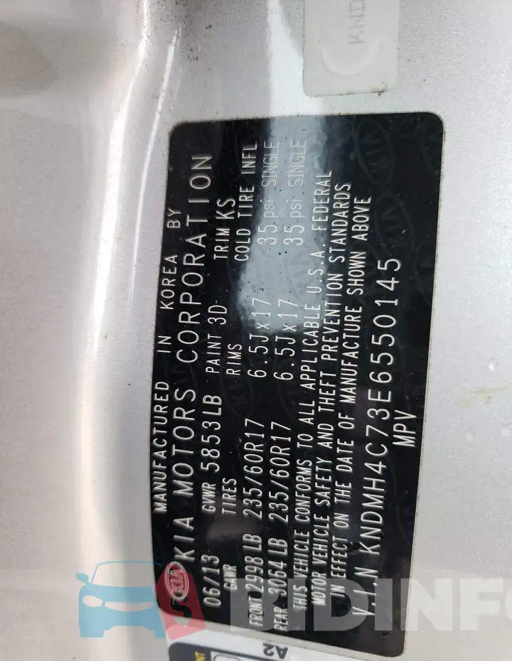 KNDMH4C73E6550145 Photo# 13