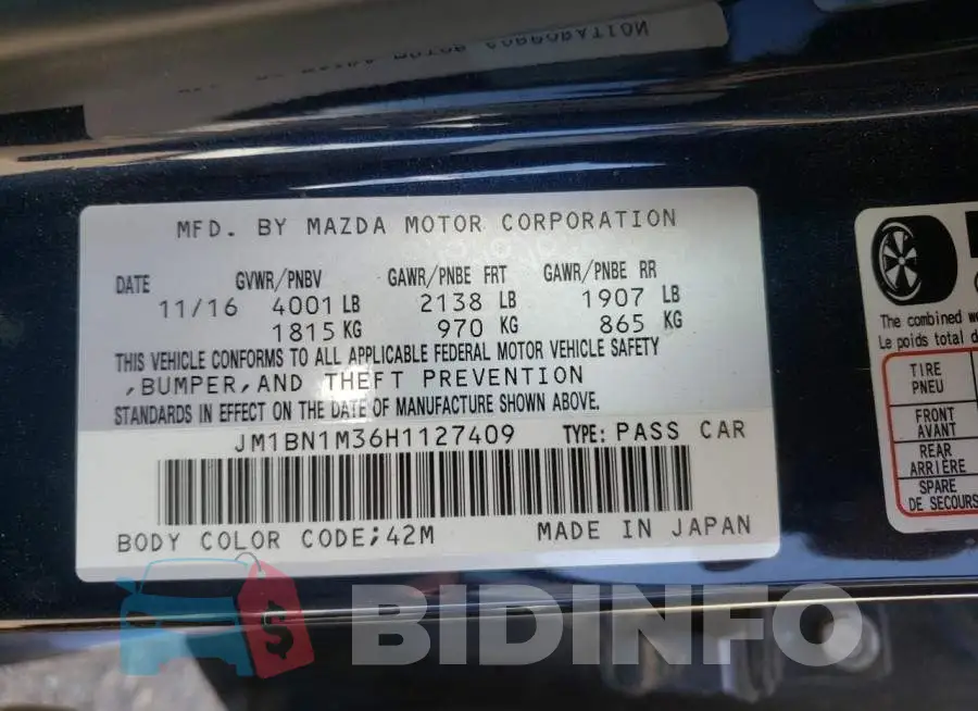 JM1BN1M36H1127409 Photo# 12