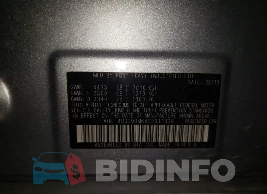 4S3BMBM6XE3011326 Photo# 10