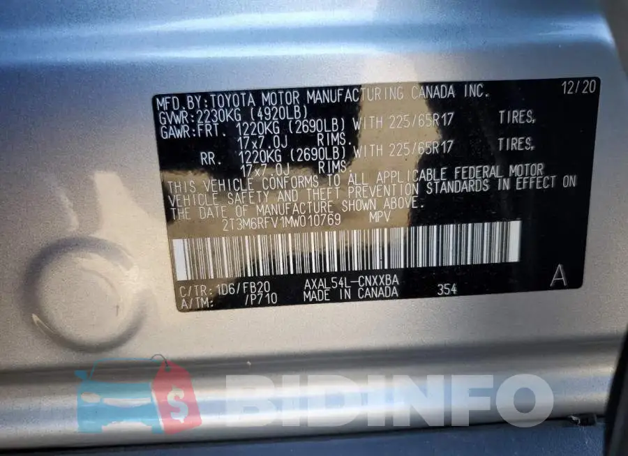 2T3M6RFV1MW010769 Photo# 12