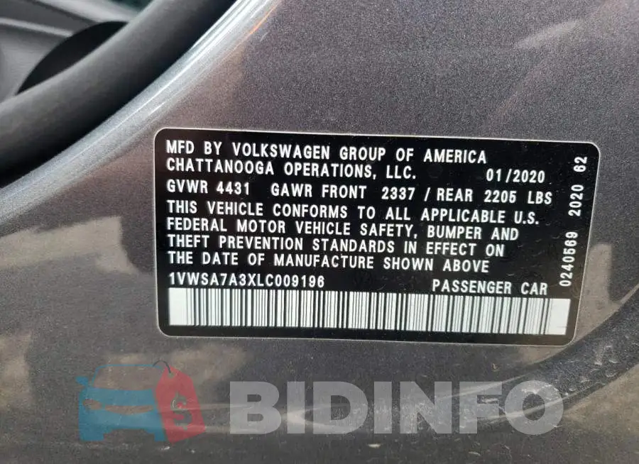 1VWSA7A3XLC009196 Photo# 10