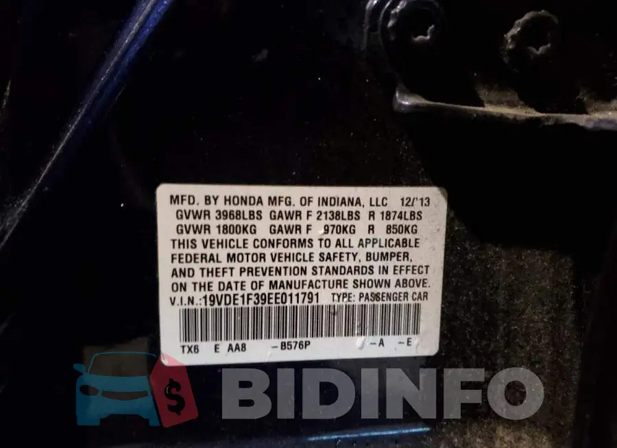 19VDE1F39EE011791 Photo# 12