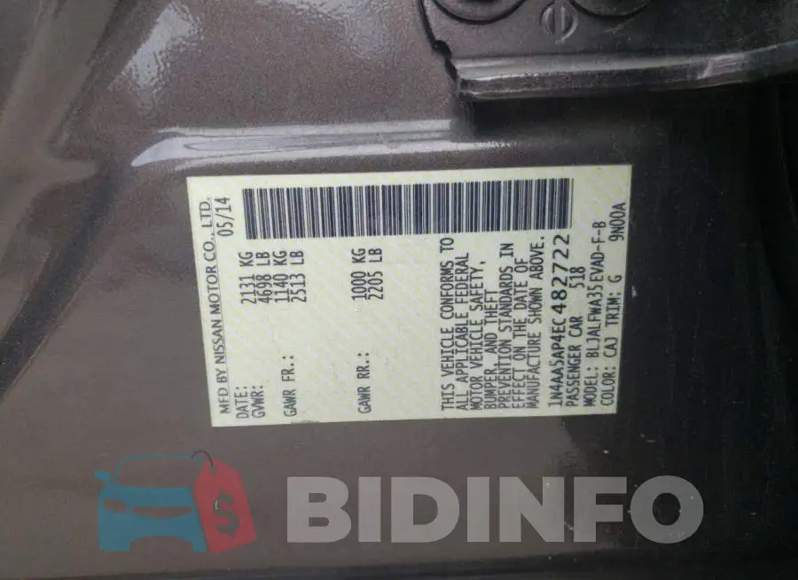 1N4AA5AP4EC482722 Photo# 10