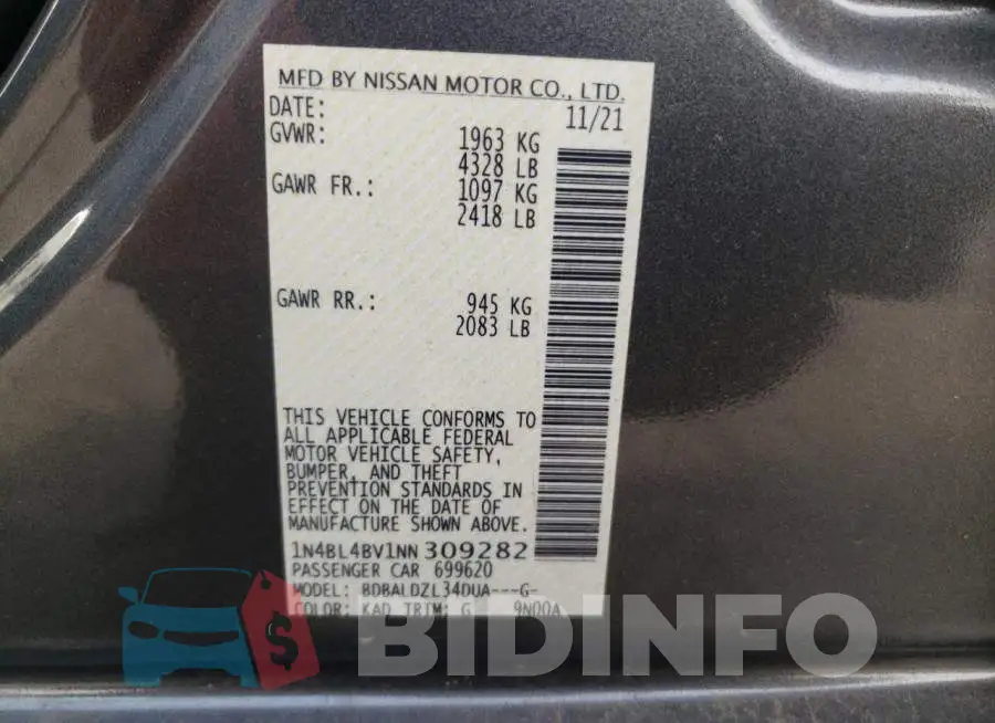 1N4BL4BV1NN309282 Photo# 12
