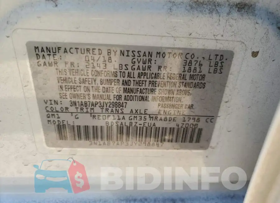 3N1AB7AP3JY298847 Photo# 13