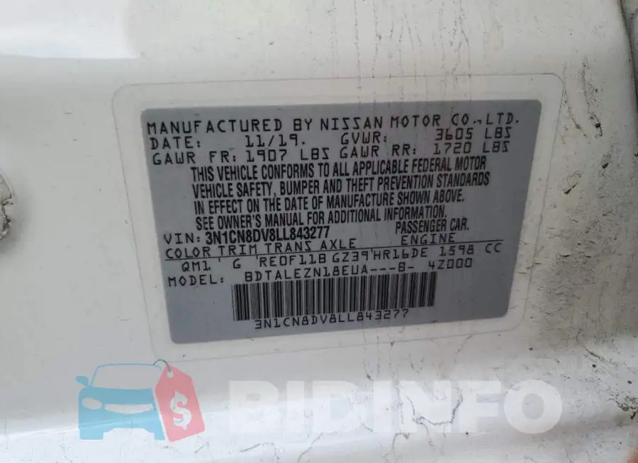 3N1CN8DV8LL843277 Photo# 12