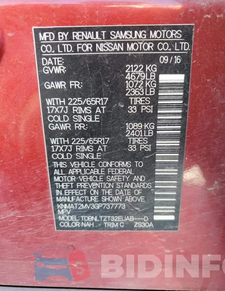 KNMAT2MV3GP737773 Photo# 10