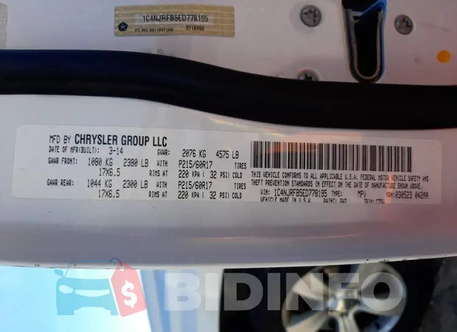 1C4NJRFB5ED778195 Photo# 13