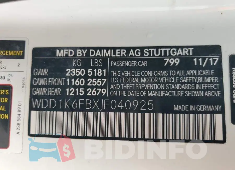 WDD1K6FBXJF040925 Photo# 12