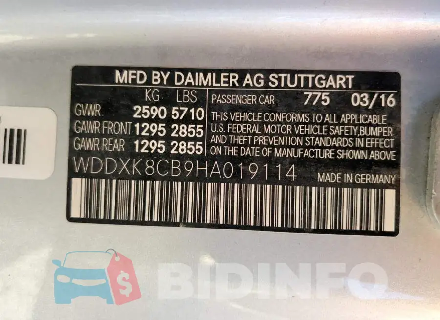 WDDXK8CB9HA019114 Photo# 12