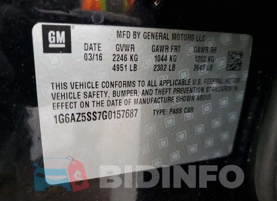 1G6AZ5SS7G0157687 Photo# 12