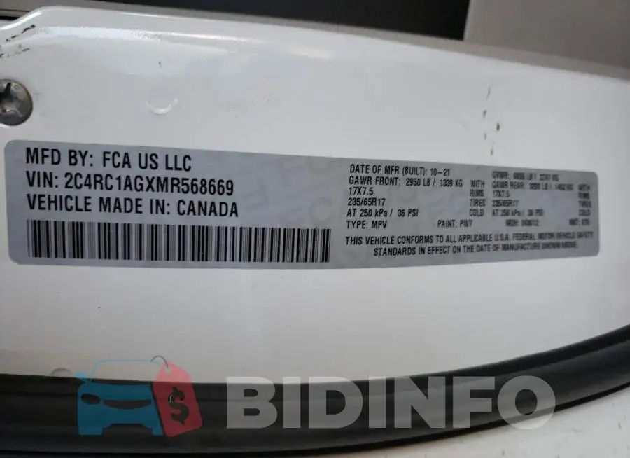 2C4RC1AGXMR568669 Photo# 13