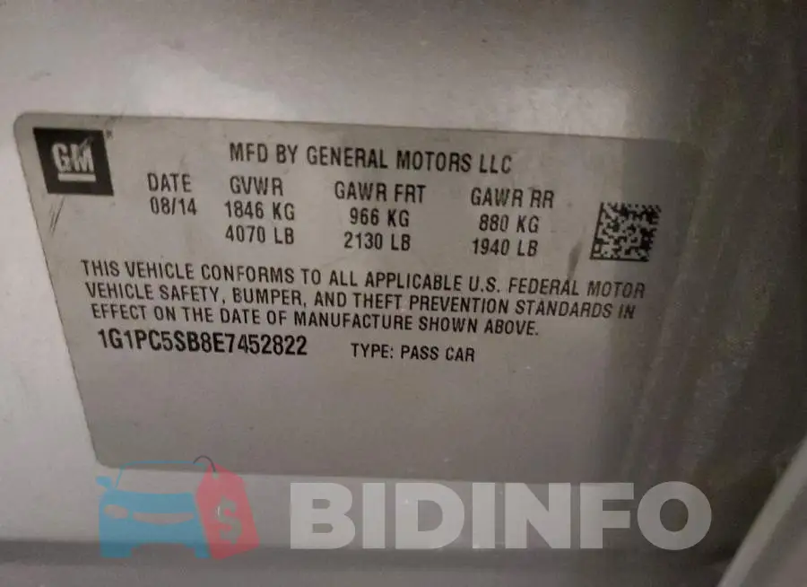 1G1PC5SB8E7452822 Photo# 12