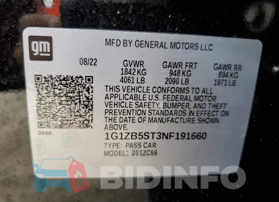1G1ZB5ST3NF191660 Photo# 12